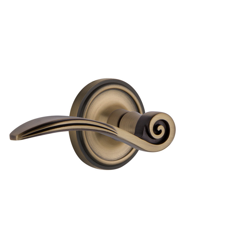 Mannequin simple avec levier de cygne Nostalgic Warehouse Classic Rosette, Laiton antique, Droitier
