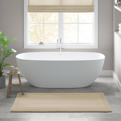 Tapis pour salle de bain 100% coton réversible 100% coton 24 x 60 po avec velours moyen 0,5 po et aspect dense 1 pièce 0,5