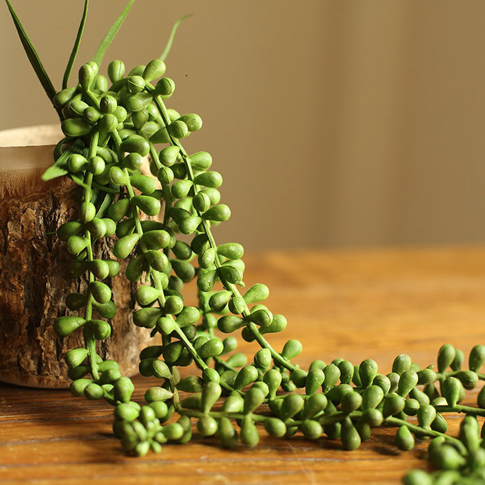 Plante succulent suspendue à chute artificielle rustique, 3 tiges