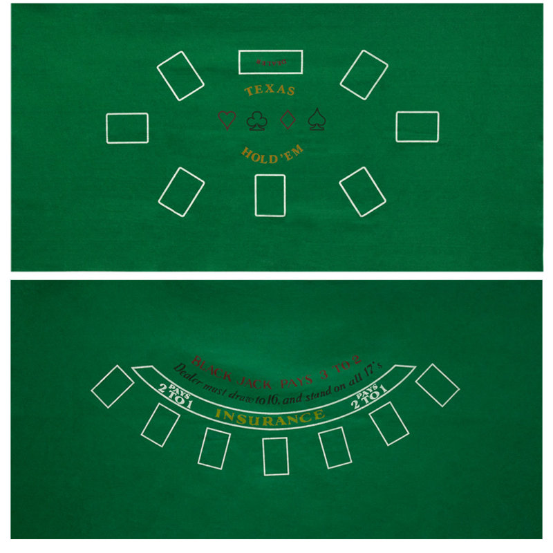 GSE 36 po x 72 po Blackjack et Texas Hold'em Poker avec feutre de style Las Vegas, Black Jack et Texas Hold'em avec instructions
