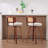 Counter Height Upholstered Swivel Bar Stools With Cane Back For Island/Kitchen/Counter/Bar(Set Of 2)-207178315-207178317