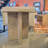 Langell 24" Round Reclaimed Pine White Wash End Table with Cross Base
