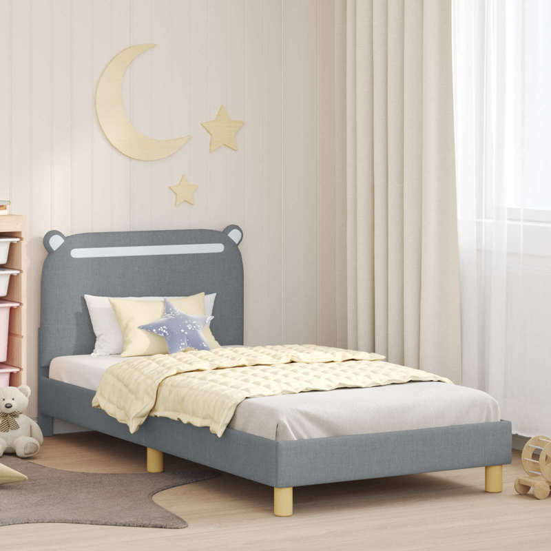 Bed Frame, European Single (90 x 200 cm), Light Grey
