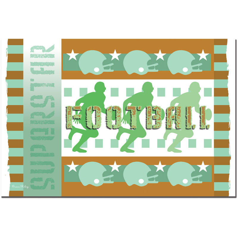 « football », art sur toile, H 14 po x l 19 po x P 2 po