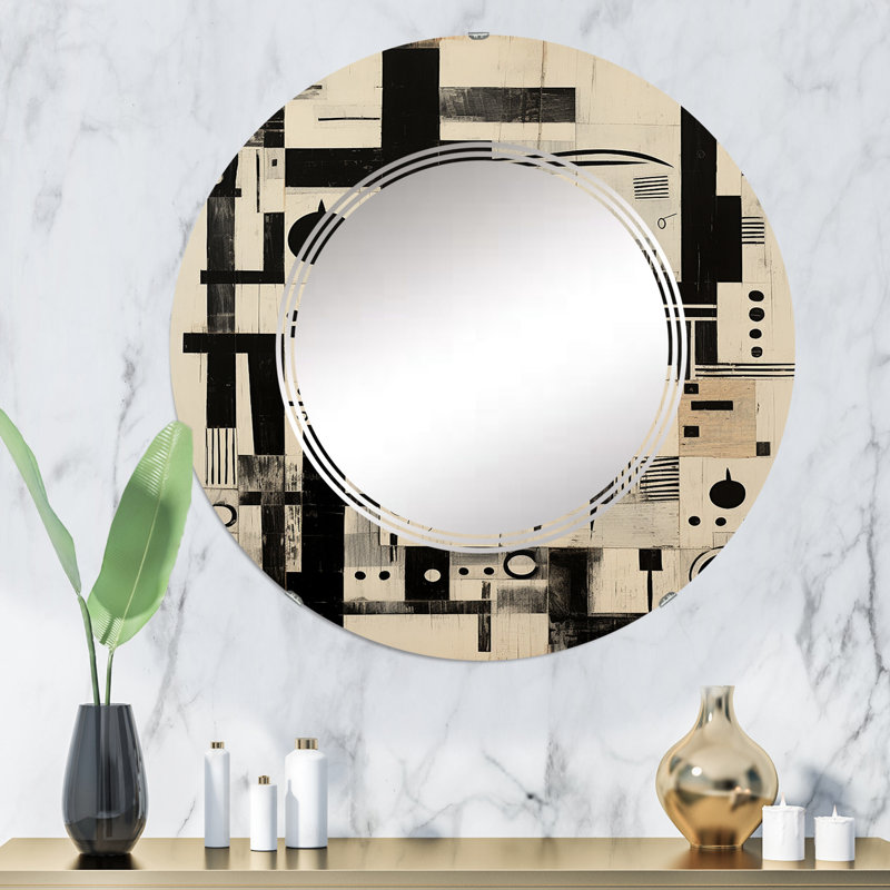 Zephra - Miroir mural moderne rond, 32 po x 32 po