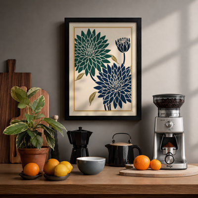 Chrysanthemum Study Japandi - Framed Print