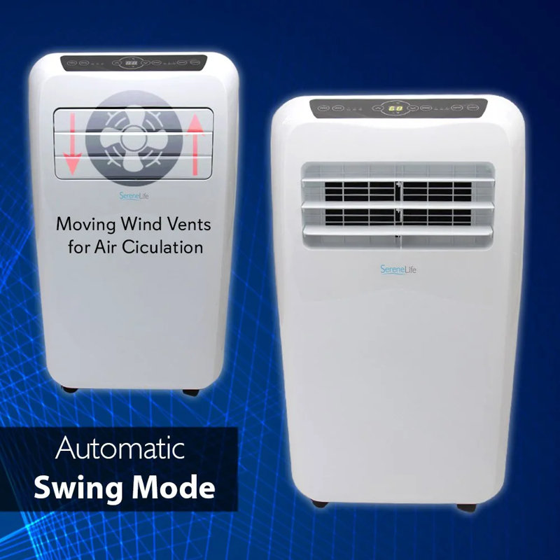 SereneLife 12,000 BTU White Portable Air Conditioner with Remote