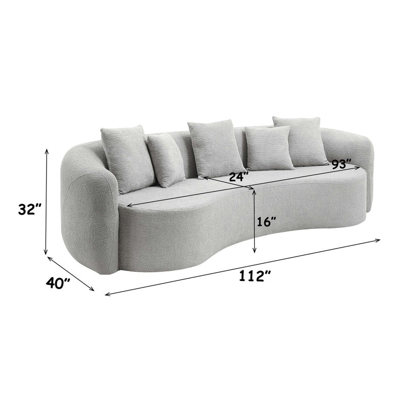 Canapé compressé surdimensionné avec coussins décoratifs