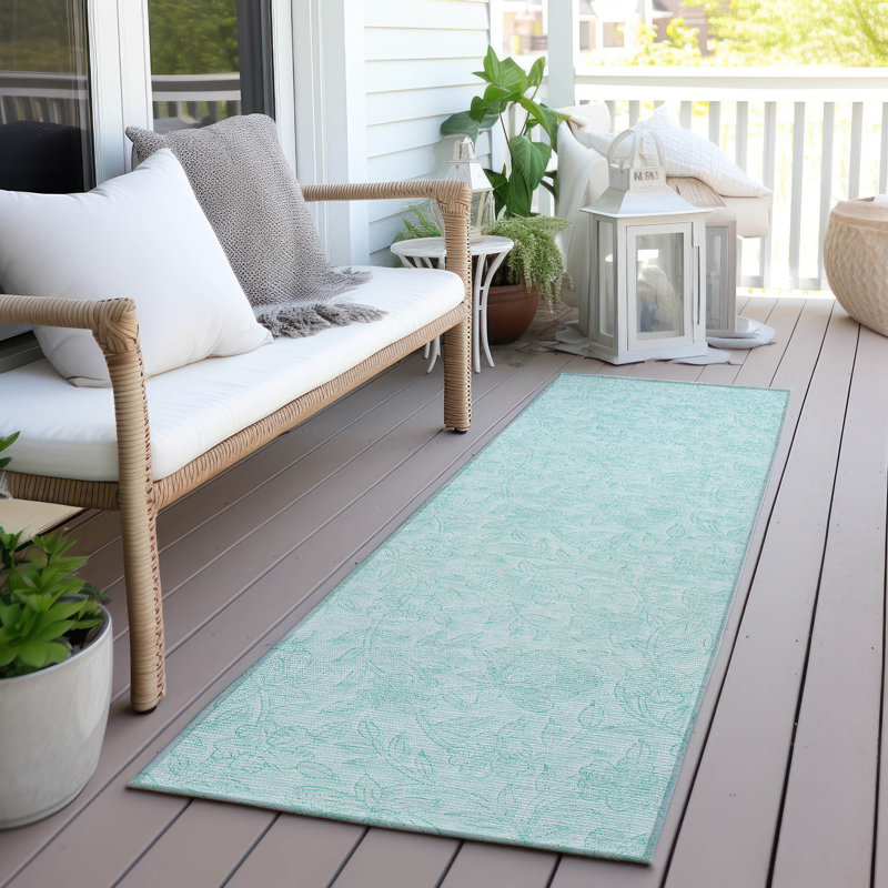 Tapis de porte d'extérieur antidérapant Malchow, Tapis de couloir 2 pi 3 po x 7 pi 6 po
