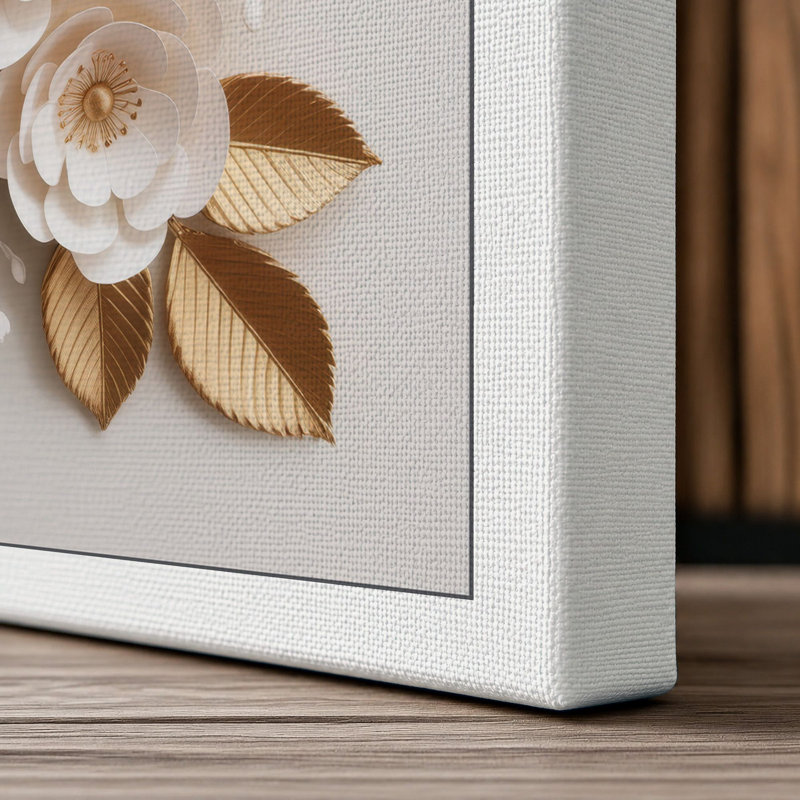 Sculpted Paper Blooms Botanical - Wrapped Canvas, 24x16 - 61.0 x 40.6 cm, White Border