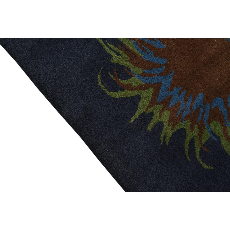 Tapis carré bleu marine Otto