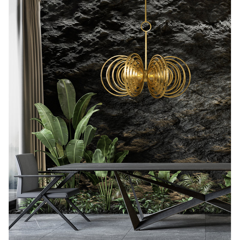 Frequency 7 - Light Glass LED Chandelier, Gold, 9 lights