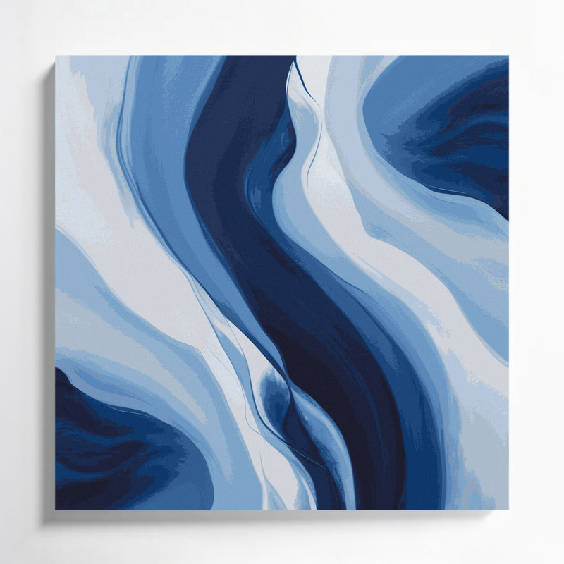 Art abstrait sur toile abstraite couleur champ 82 bleu, H 12 po x l 12 po