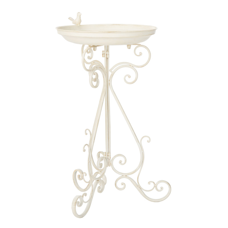 Ashlan Bird Bath, Pearl White