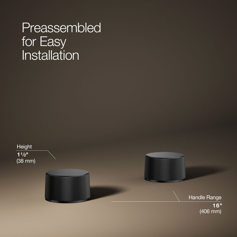 Components™ Bathroom Sink Handles with Oyl Design, Matte Black