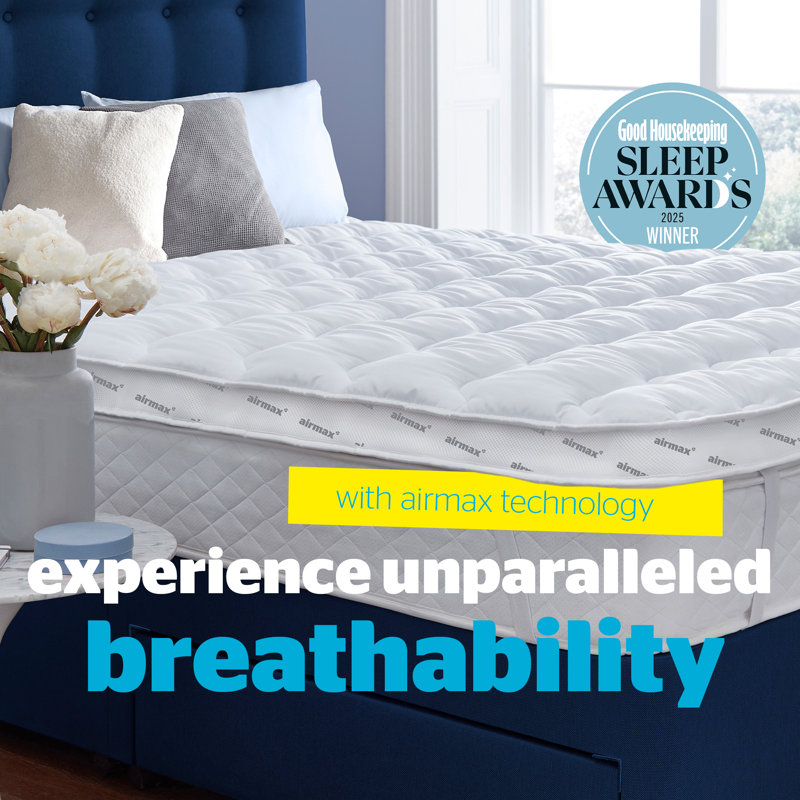 Silentnight Airmax 8cm Thick Breathable Mattress Topper, Double (4'6)