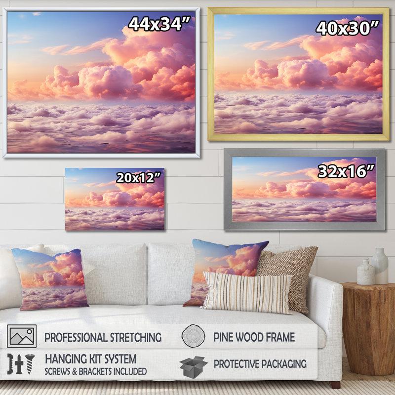 " Sky Pastel Dreamscape II ", Black Single Picture Framed, 12" H x 20" W x 1" D