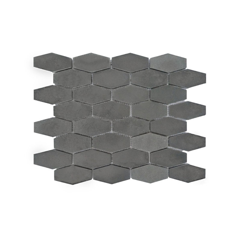 Dark Grey Basalt Elongated Hexagon Mosaic