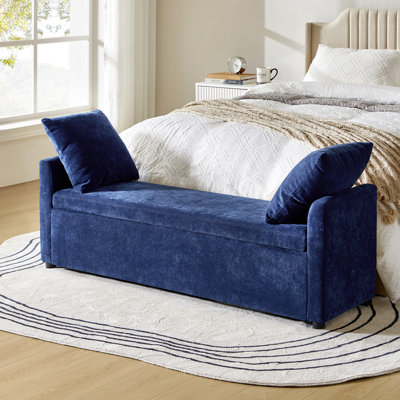 Aristides Modern 59.4" Wide Storage Bench with Two Pillows