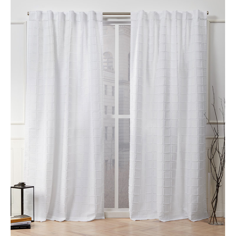 Paire de rideaux filtrant Helix Nicole Miller, Blanc, l 54 po x L 84 po