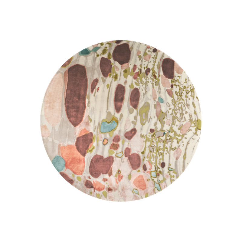 Chihuly Oyster Stucco Area Rug, Round 8'