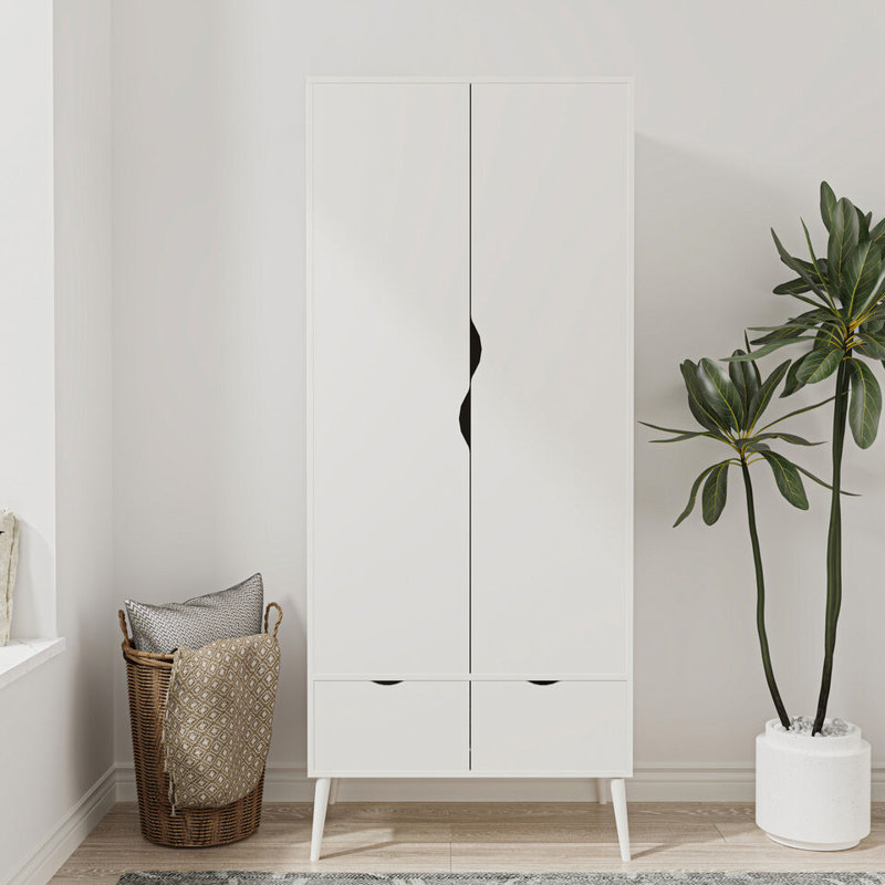 Hortencia Solid Wood Wardrobe, White