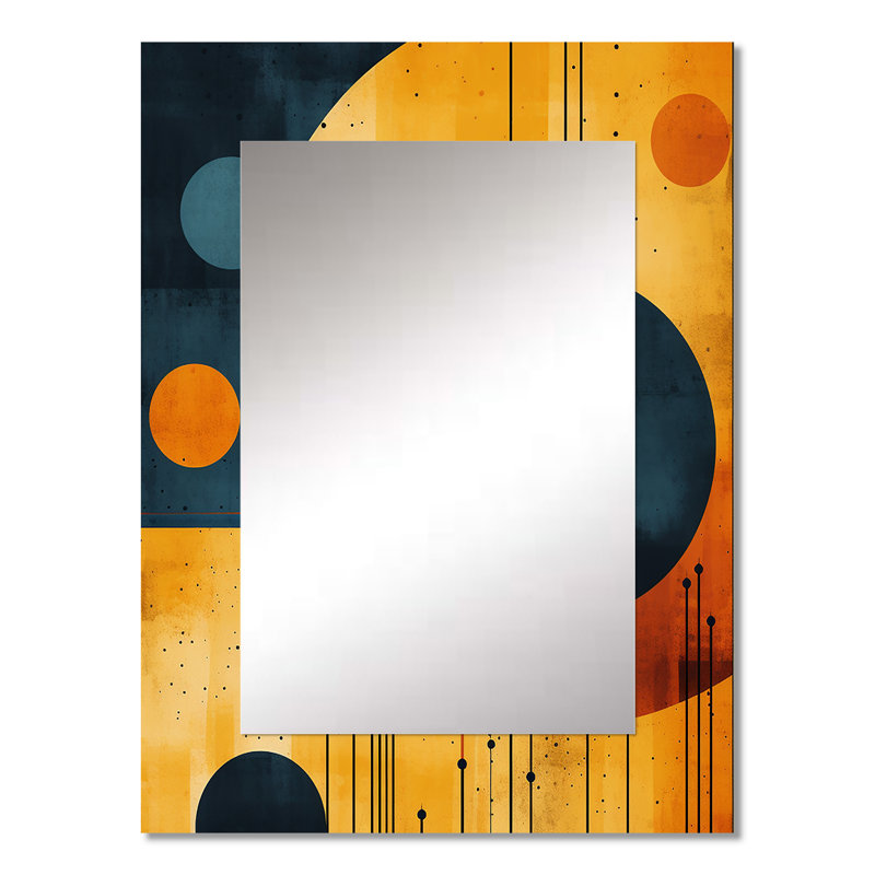 Abstrait géométrique Mid-Century rétro orange II - Mid-Century, 32 po x 24 po