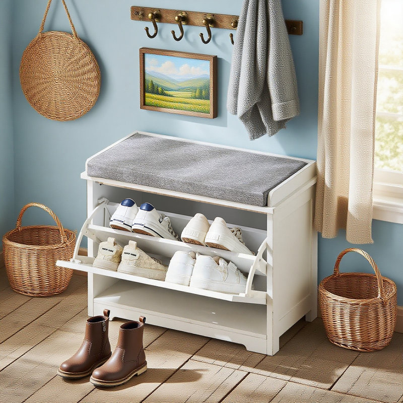 6 Pair Shoe Storage Bench