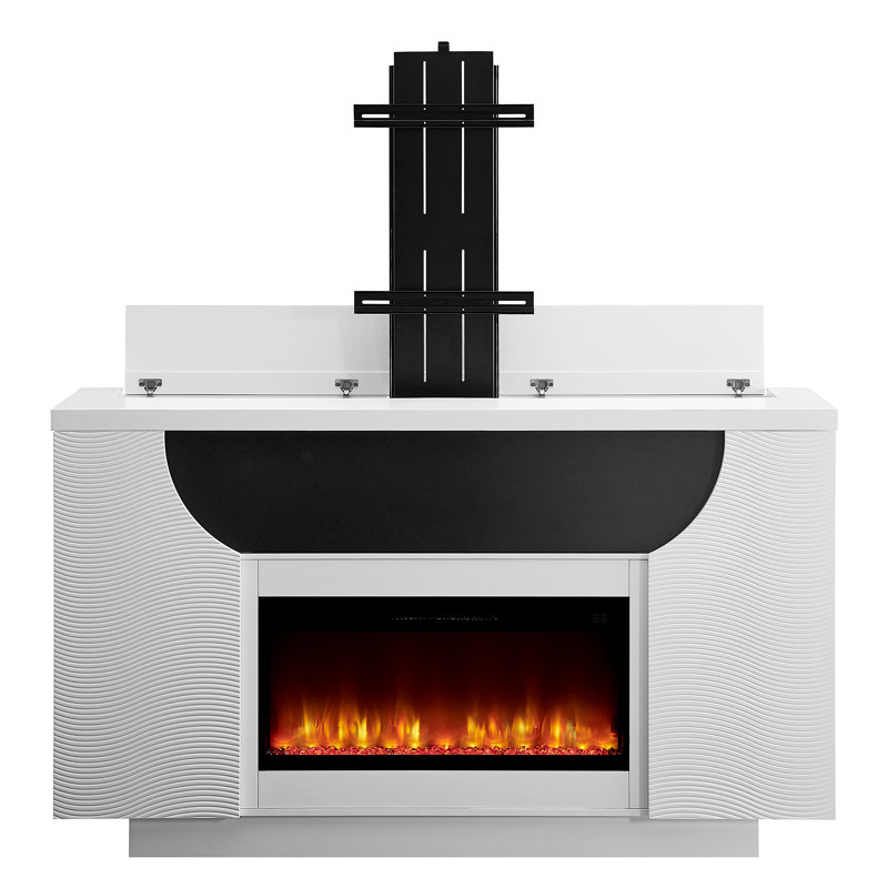 Aveena 76" Entertainment Fireplace With Speakers, 48.25" H x 76" L x 20" W