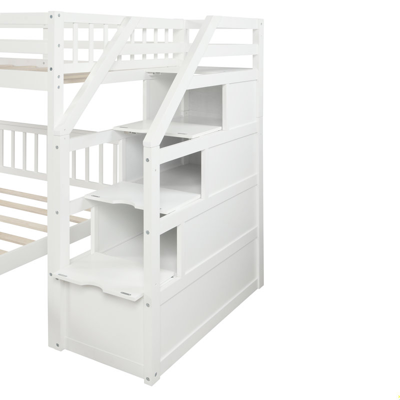 Douglaston Kids Twin Over Full Bunk Bed, White 1