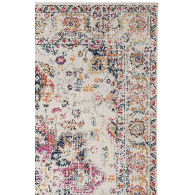 Christa Oriental Fuchsia/Ivory Area Rug