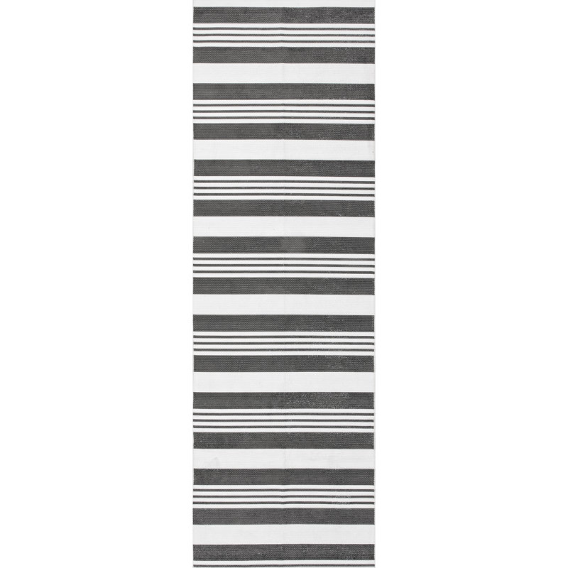 Lena SpinClean Machine Washable Striped Area Rug, Runner 2'6" x 8'
