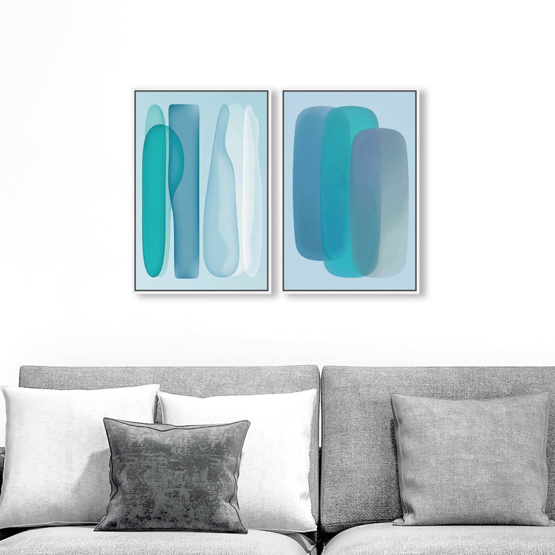 Glacier Gradients Set Set by Oliver Gal, 50"H x 34"W, White Floater Frame
