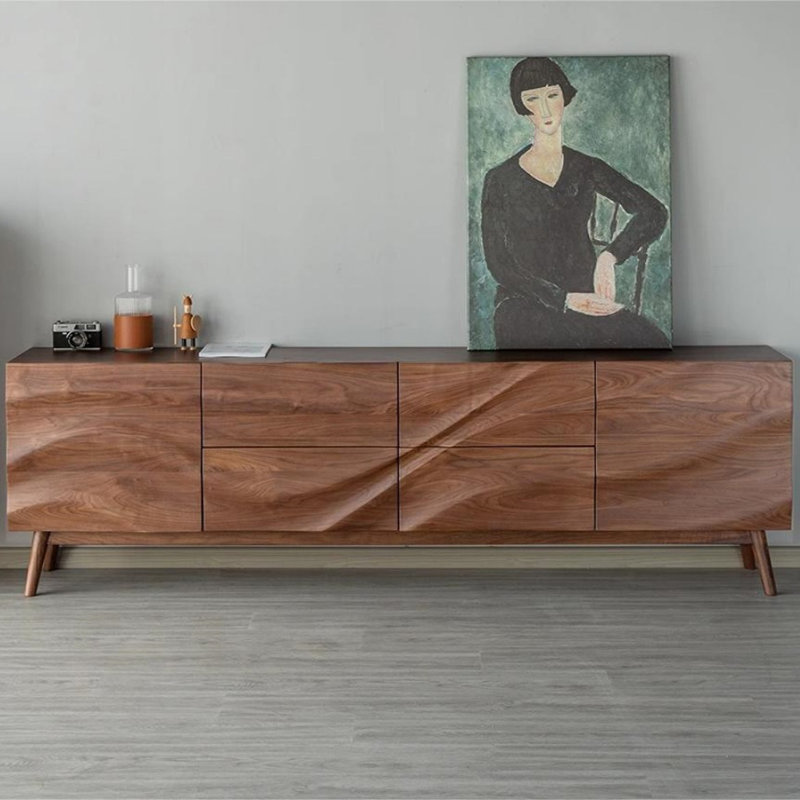 Meuble télé Wabi-Sabi, H 27,56 po x L 94,49 po x l 15,75 po