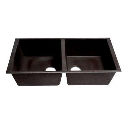 33.88'' L Double Bowl Granite Kitchen Sink