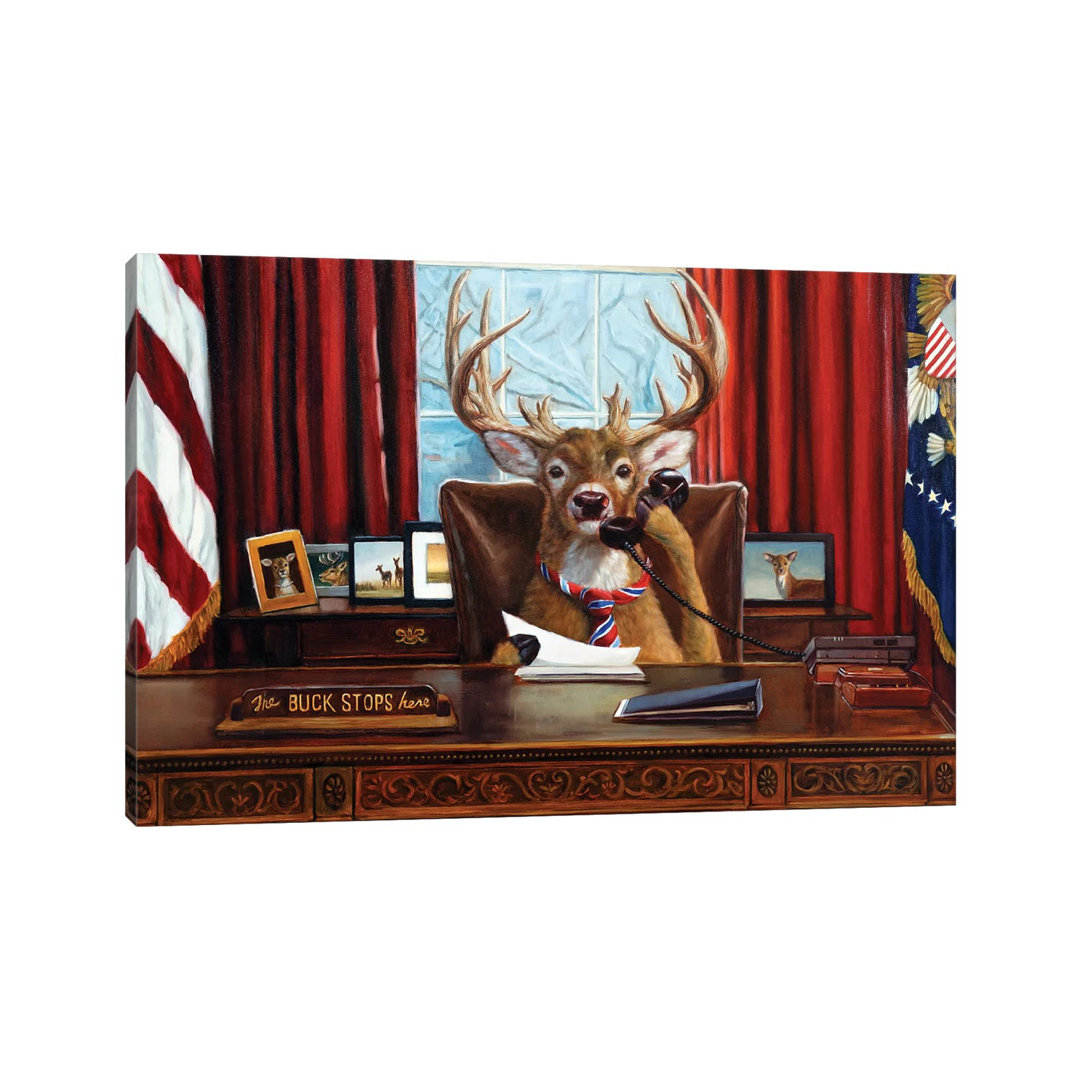 The Buck Stops Here by Lucia Heffernan - Wrapped Canvas Print