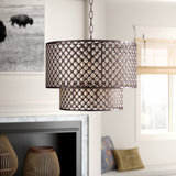 Lustre à niveaux unique et remarquable à 8 lumières avec accents de cristal Mazelina