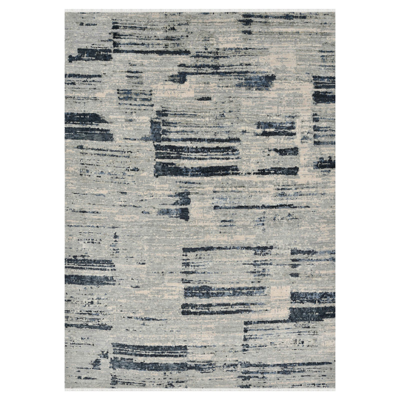 Tapis moderne noué à la main Ensemble, Rectangulaire 8 pi x 10 pi