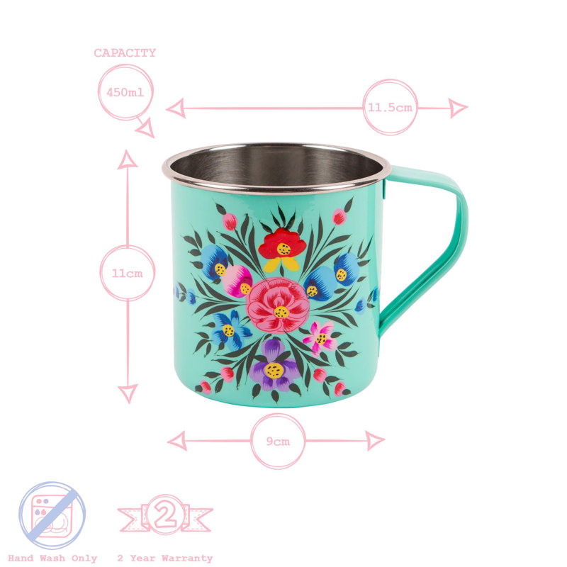  Camping Mugs - 450ml, Mint