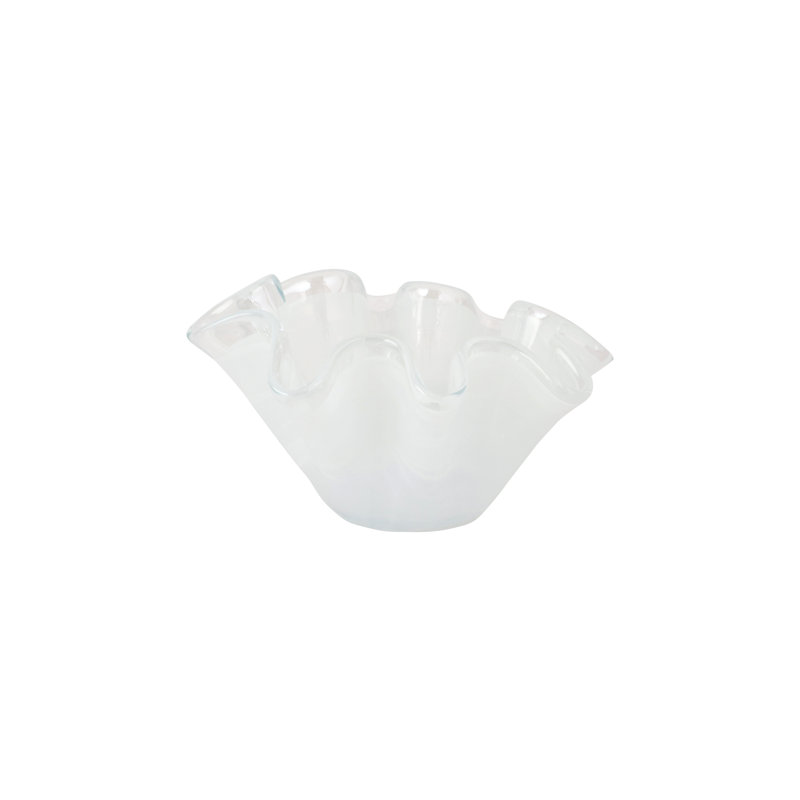 Onda Glass Serving Bowl, White