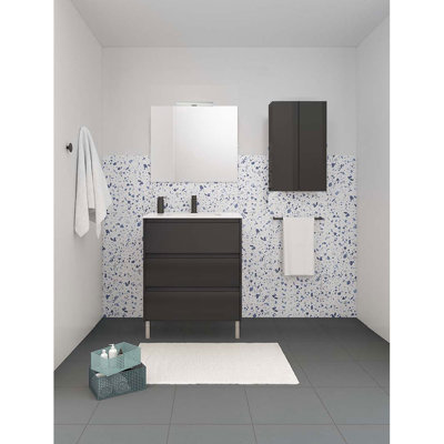 Ensemble de meuble-lavabo simple avec miroir l 24 po x P 18 po x H 33 po