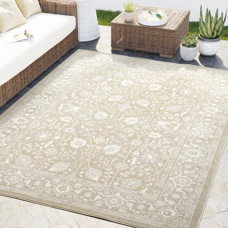 Tapis à motif floral oriental Abani Kyleigh DAL140A, Rectangle 4pi x 6 pi