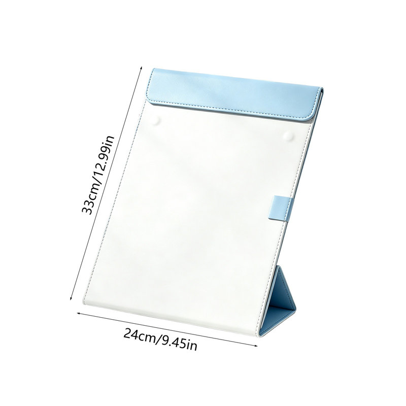 Porte-documents magnétique A4 pliable et compact, avec porte-stylo et bloc de couleurs. Organisateur de documents polyvalent pour les examens scolaires et les notes de bureau.