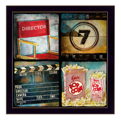 "At The Films" par Mollie B., reproduction d'art mural, affiche prête à accrocher, cadre noir