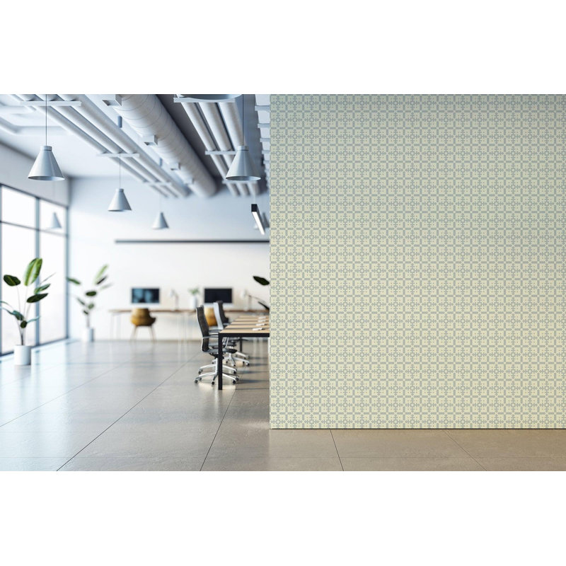 Piazza - Wallpaper, Non-Pasted, Pale Mineral Blue, Faux Grasscloth