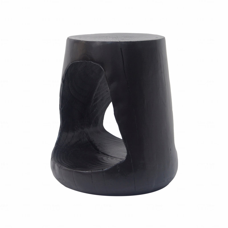 Table d'appoint Mgo Hollow, texture de bois, Noir
