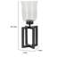 Petit bougeoir Cole, cadre ouvert en fer noir, verre transparent 19 pouces