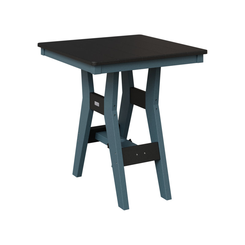 Harbor Outdoor Square Dining Table, Slate, Black