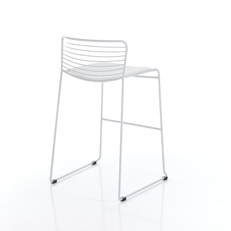 Chesser Patio Dining Side Chair with Cushion, White