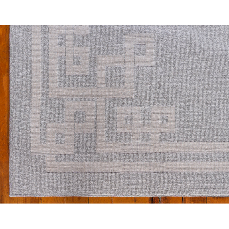 Tapis gris à motif géométrique Barreto, Rectangle 3 pi 3 po x 5 pi 3 po